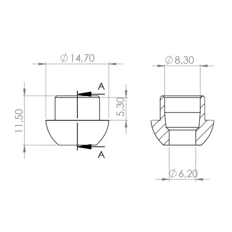 Lötnippel dia 8mm mutter 3/8"