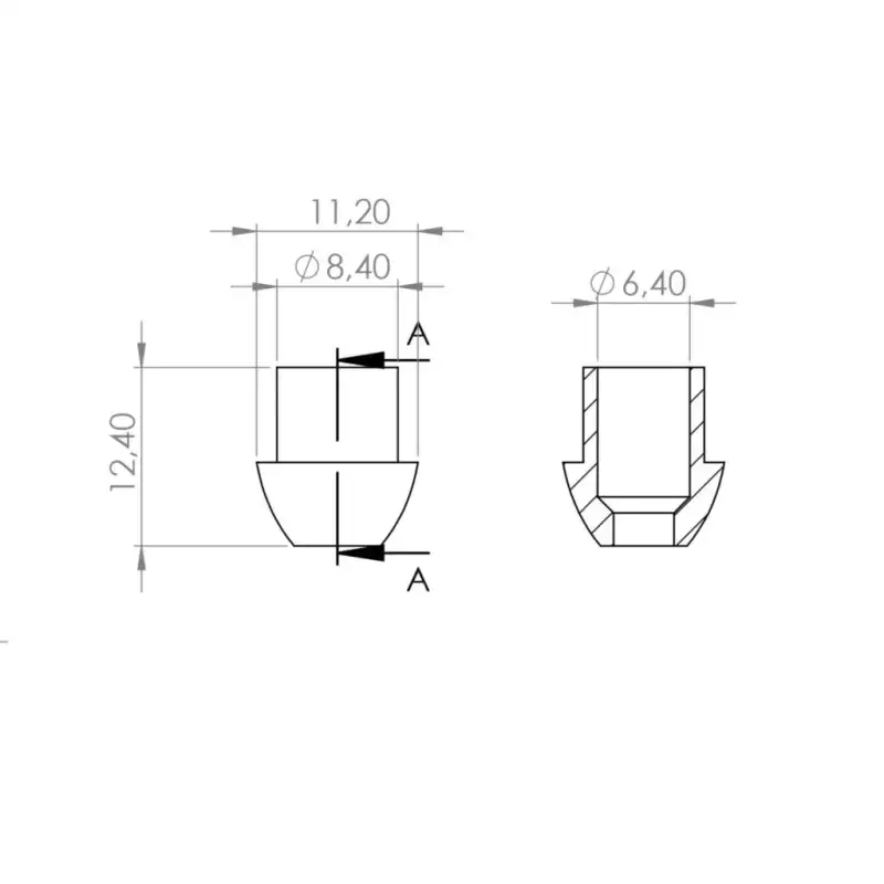 Lötnippel 6mm für 1/4" mutter