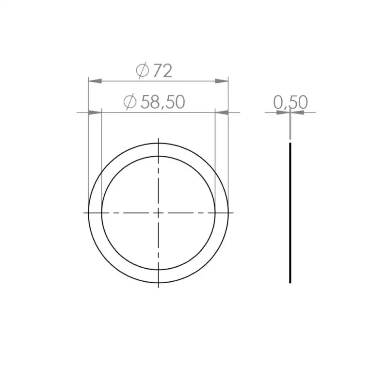 Siebträger distanzeinlage 72x58x0.8mm