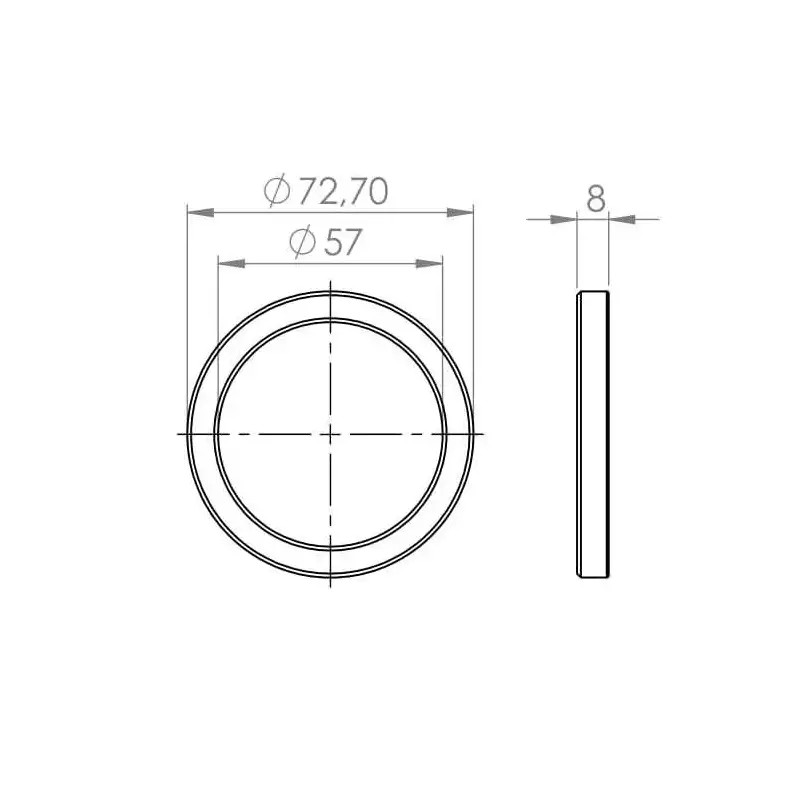 Siebträger dichtung 72.5x57x8 mm